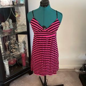 Pink and Black Striped Dress